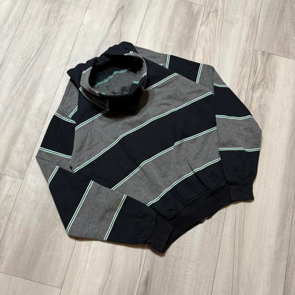 Dotts Jeans Co Tommy Hilfiger Denim Striped Full Zip Hoodie Mens Large Black - Picture 2 of 7